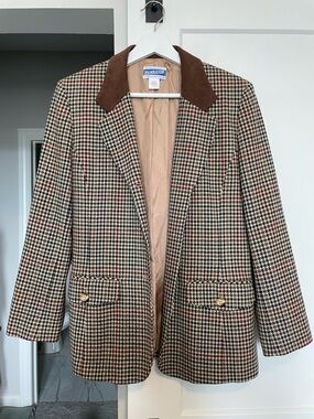 Vintage Pendleton Women's Houndstooth Wool Blazer Jacket